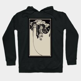 Art Nouveau Ladies (cream on black) Hoodie